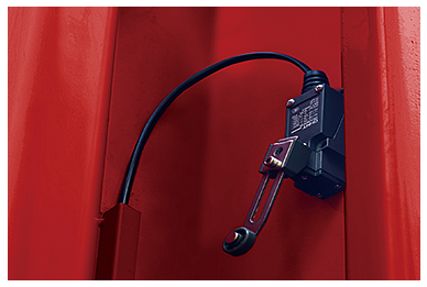 Limit switch with cable and roller lever mounted inside the column