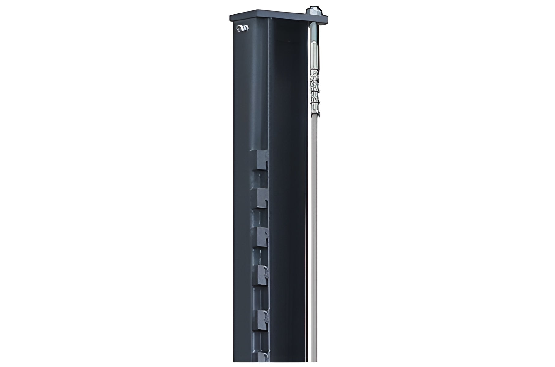 Lift post with lock ladder slots and lifting cable
