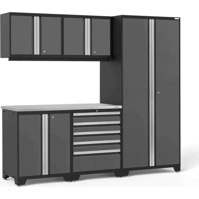 NewAge Pro 3.0 Series 6-Piece Cabinet Set With Tool Drawer, Base, Wall Cabinet and Locker