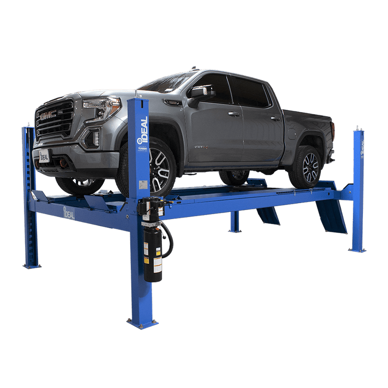 iDEAL FP14KAC-X -4 Post Alignment Lift 182.5" WB (Closed Front / Cable  Pull) with car