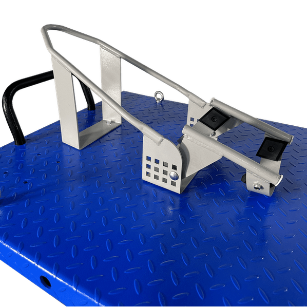 iDEAL Elec-Hydra Motorcycle Lift Bench w/Integrated Motor & Retractable Ramp with Wheel Stop