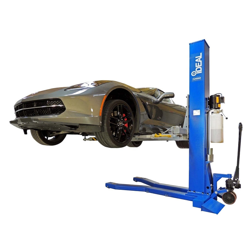 iDEAL MSC-6KLP 6,000 lb Mobile Single Column Lift - Low Profile with car