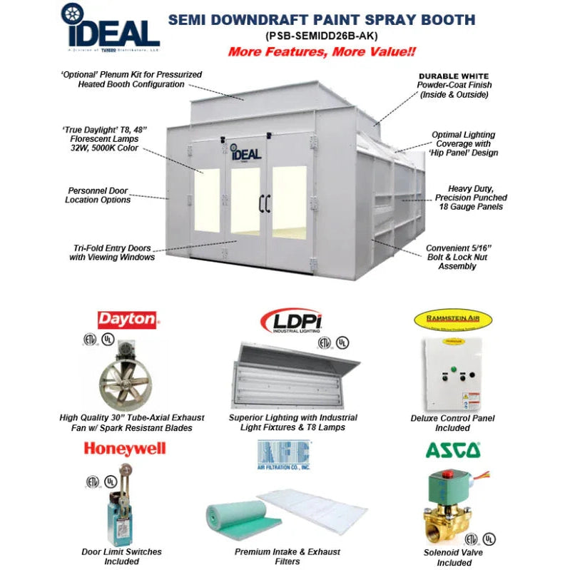 iDEAL - PSB-SEMIDD26B-AK SEMI DOWN DRAFT PAINT SPRAY BOOTH