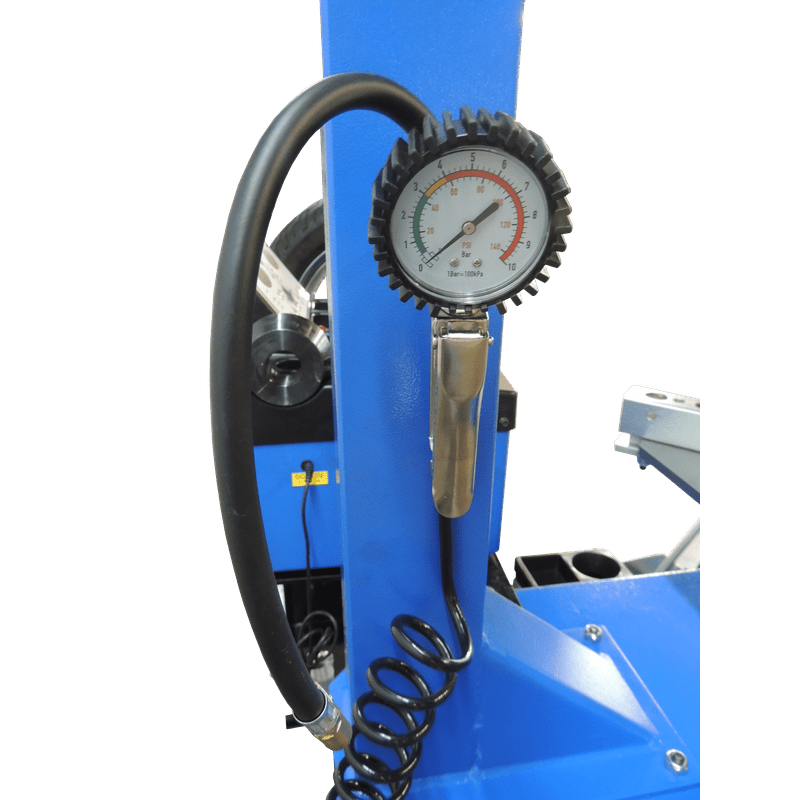 iDEAL Tire Changer & MC Wheel Balancer (Hand Spin) Combo w/ MC Adapter Kit with air regulator