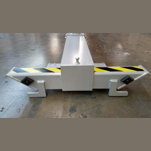 iDEAL MSC18KX-CRSBM crossbeam end front view showing column-mating fork geometry