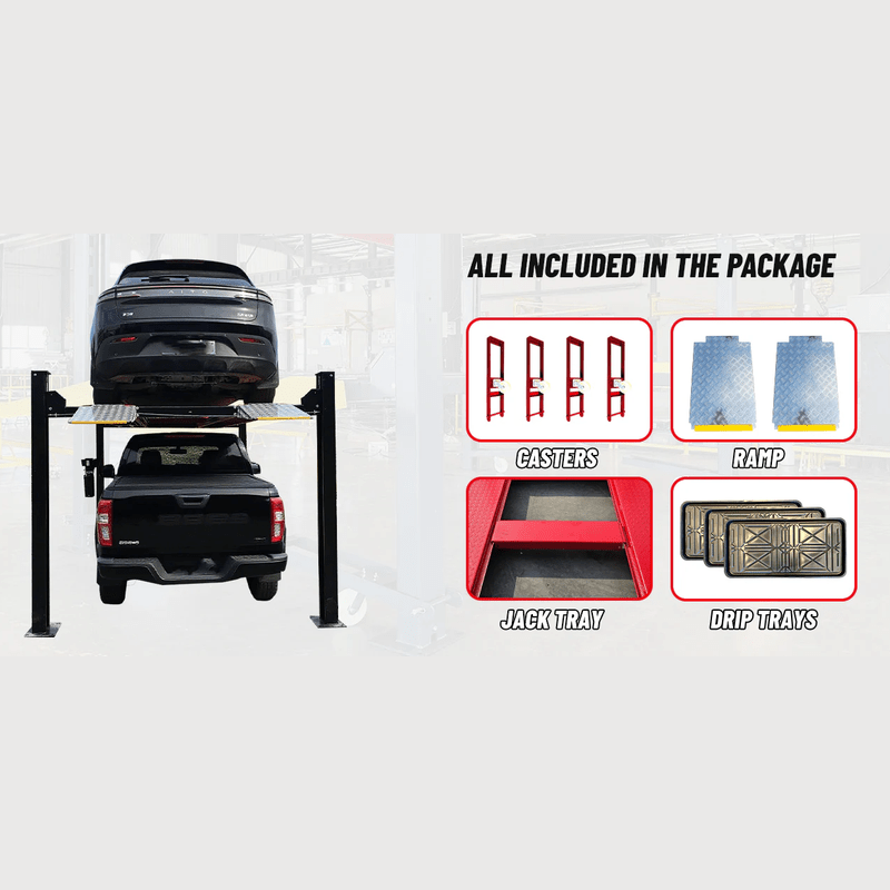 Katool 4H950 9,500lbs Heavy Duty 4 Post Parking Car lift with included accessories
