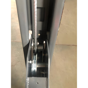 Column cable, sheave, and lock mechanism from above