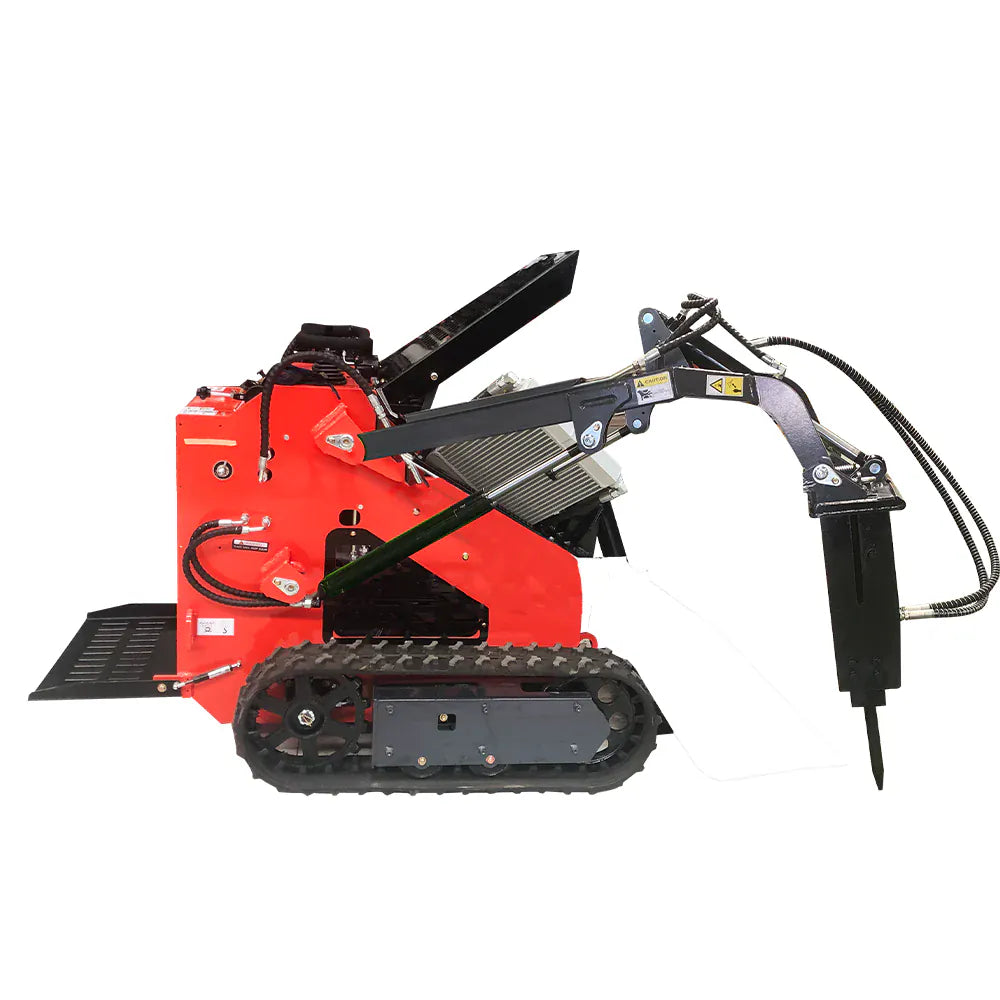 Katool KT-SK26B mini skid steer with hydraulic breaker attachment installed
