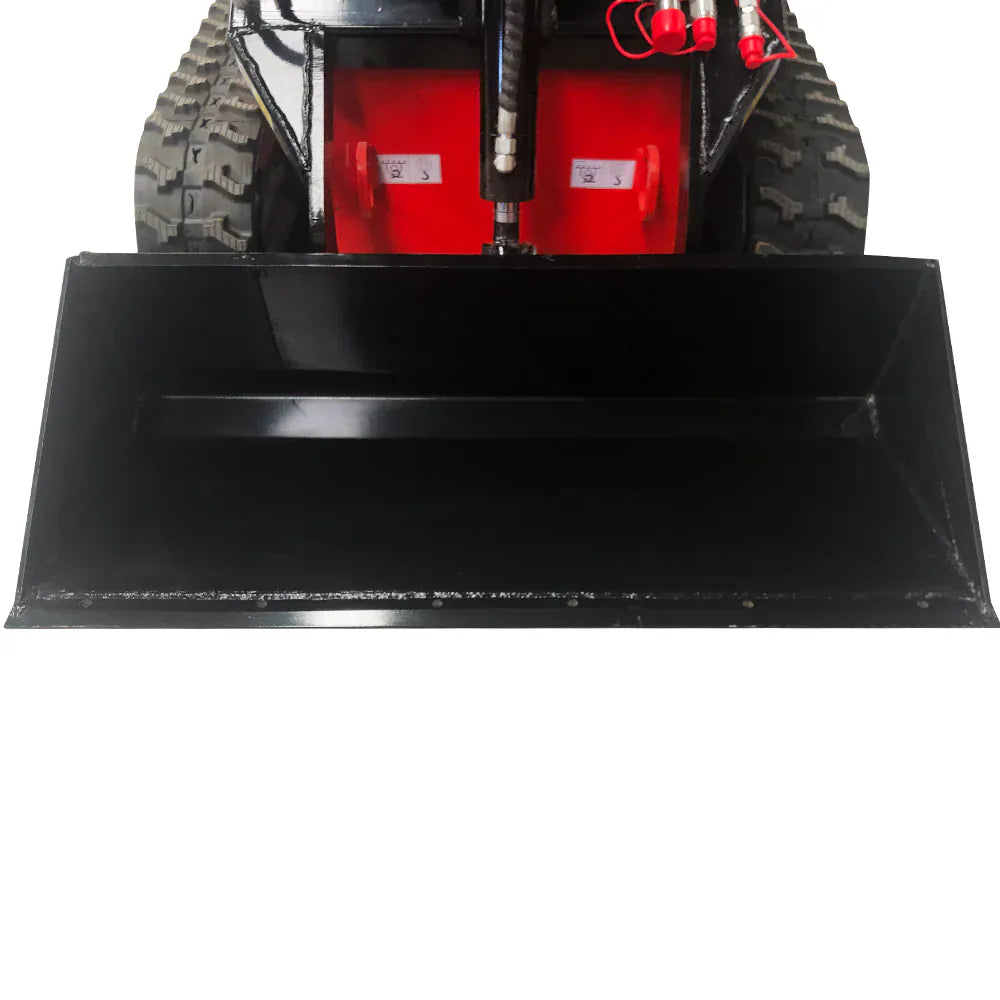 Katool KT-SK26B mini skid steer with standard bucket attachment, front view