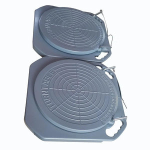 Katool KT-TP1 pair of alignment turn plates with degree scale and concentric centering grid.