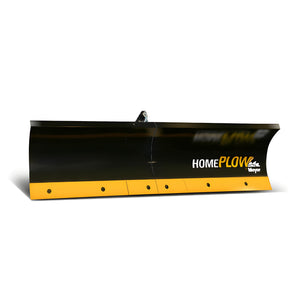 HomePlow by Meyer two-piece moldboard with yellow three-section cutting edge, front view