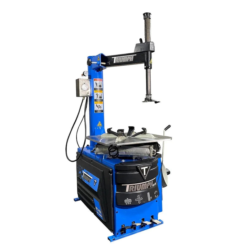 Triumph NTC-950 tire changer, three-quarter view with the swing arm extended