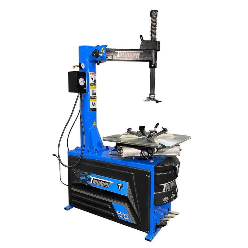 Triumph NTC-950 tire changer, side profile showing the NTC-950 model badge