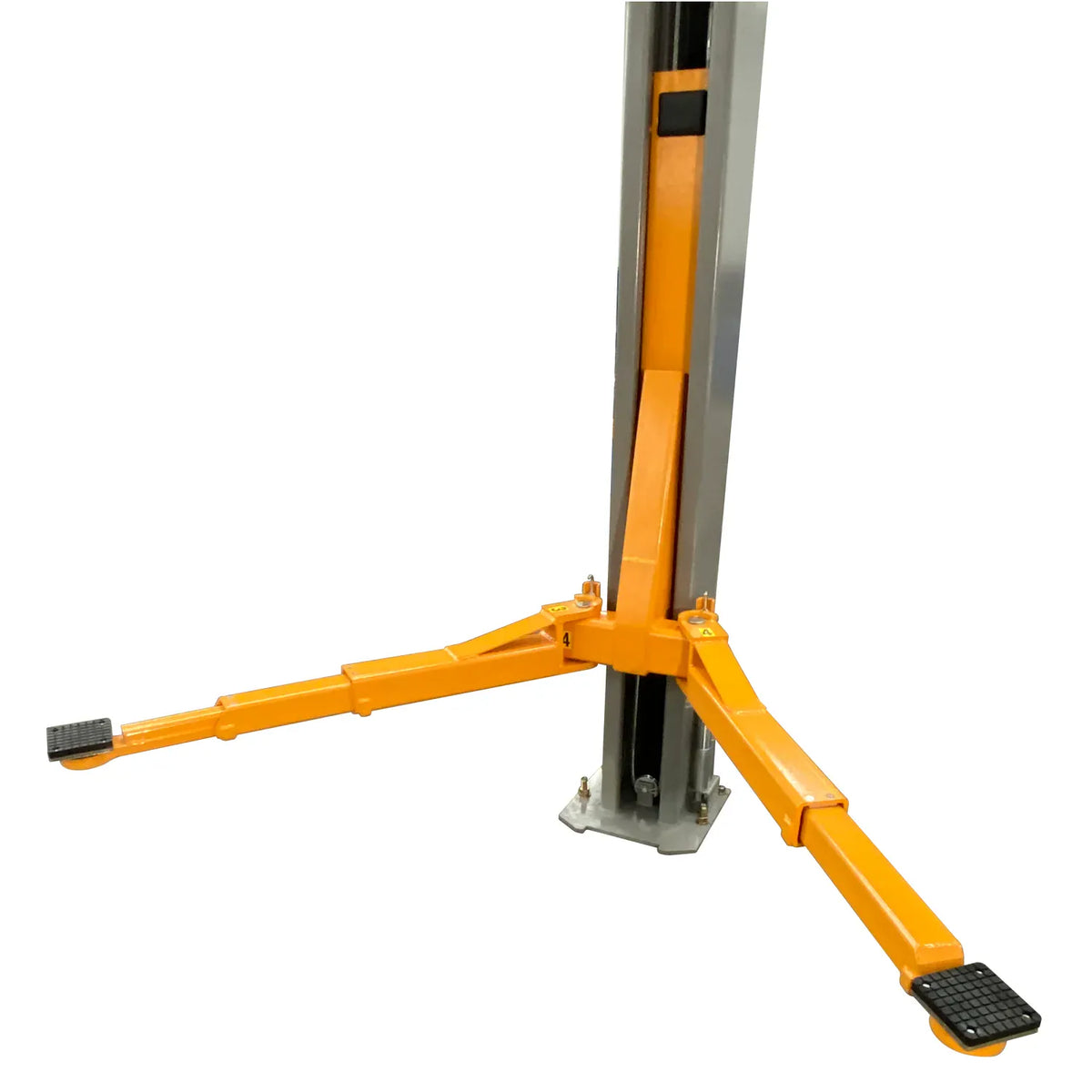 Close-up of NTO-11A column base plate and extended telescoping swing arms
