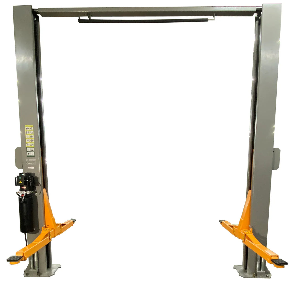 Triumph NTO-11A overhead two-post auto lift, front view