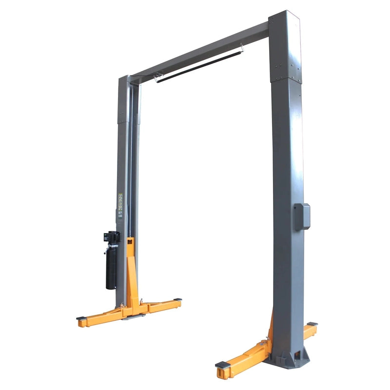 Triumph NTO-20S two-post lift, three-quarter view with column-mounted power unit