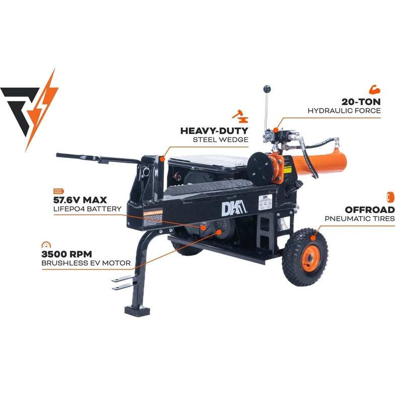 DK2 | OPS220EV-K Elite Energy™ 20-Ton 57.6V Battery Powered Hydraulic Log Splitter