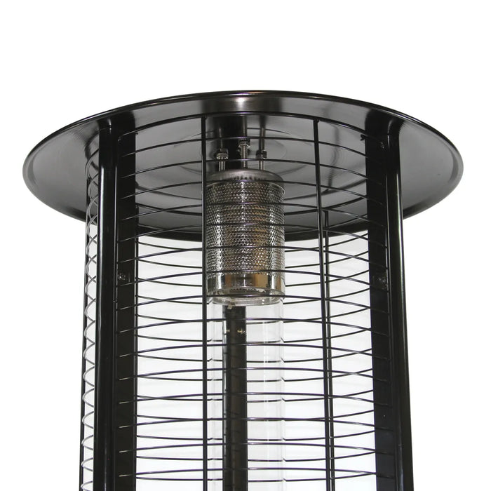 RADtec | 80" Ellipse Flame Propane Patio Heater - Black with Clear Glass (41,000 BTU)