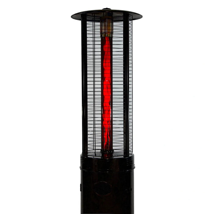 RADtec | 80" Ellipse Flame Propane Patio Heater - Black with Ruby Glass (41,000 BTU)