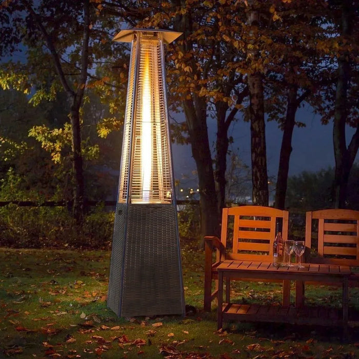 RADtec | 89" Tower Flame Propane Patio Heater - Dark Brown Wicker (41,000 BTU)