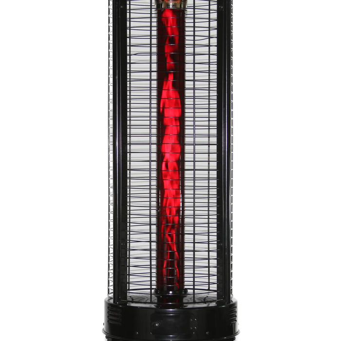 RADtec | 80" Ellipse Flame Propane Patio Heater - Black with Ruby Glass (41,000 BTU)