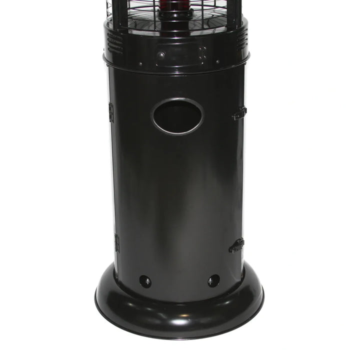 RADtec | 80" Ellipse Flame Propane Patio Heater - Black with Clear Glass (41,000 BTU)