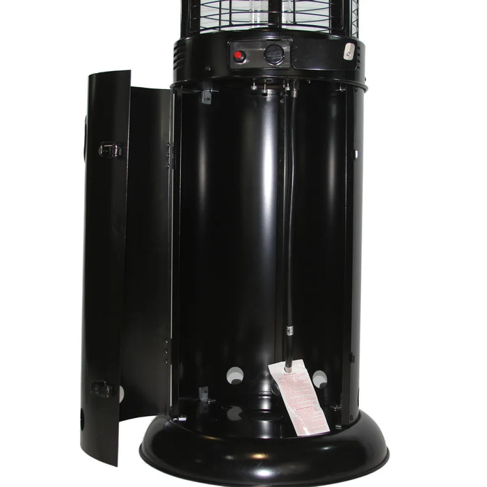 RADtec | 80" Ellipse Flame Propane Patio Heater - Black with Clear Glass (41,000 BTU)