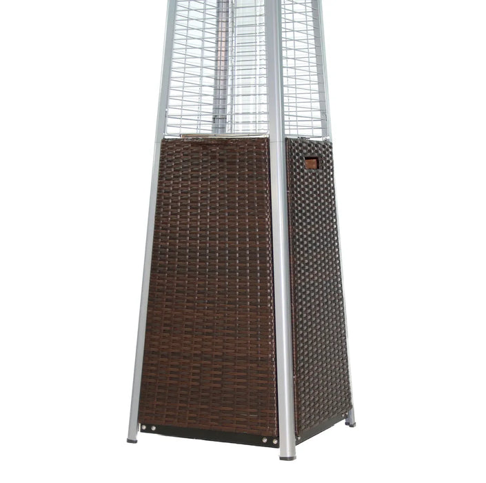 RADtec | 89" Tower Flame Propane Patio Heater - Dark Brown Wicker (41,000 BTU)