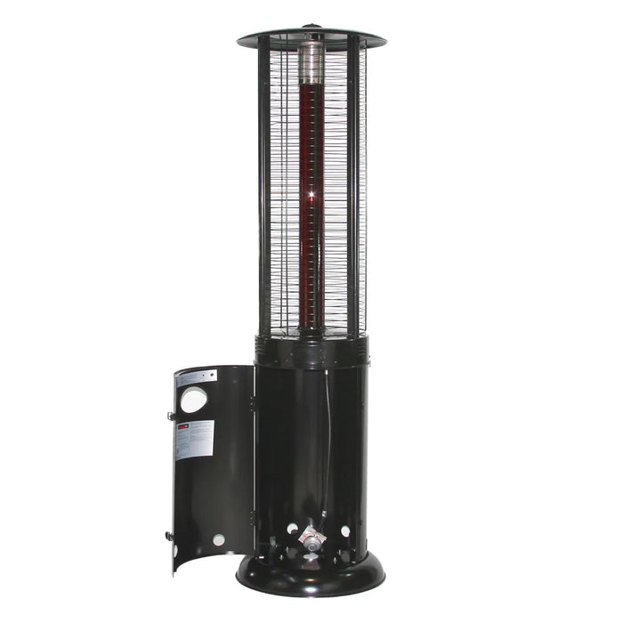 RADtec | 80" Ellipse Flame Propane Patio Heater - Black with Ruby Glass (41,000 BTU)