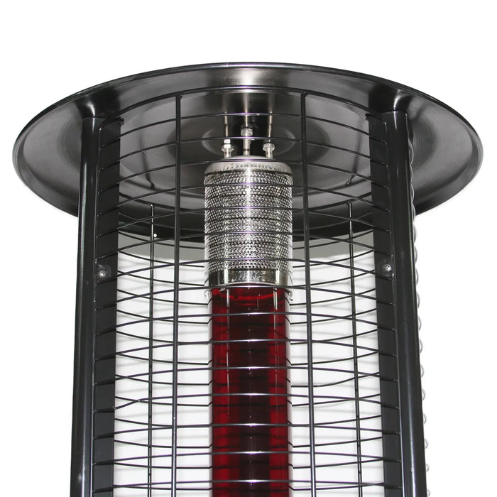 RADtec | 80" Ellipse Flame Propane Patio Heater - Black with Ruby Glass (41,000 BTU)