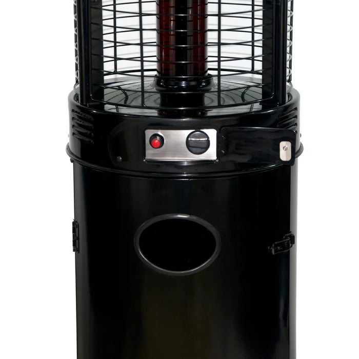 RADtec | 80" Ellipse Flame Propane Patio Heater - Black with Ruby Glass (41,000 BTU)