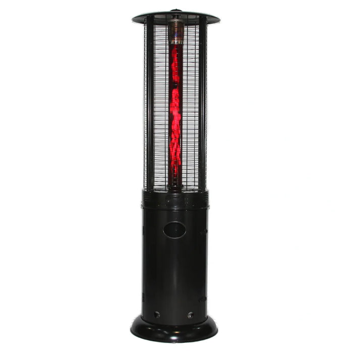 RADtec | 80" Ellipse Flame Propane Patio Heater - Black with Ruby Glass (41,000 BTU)