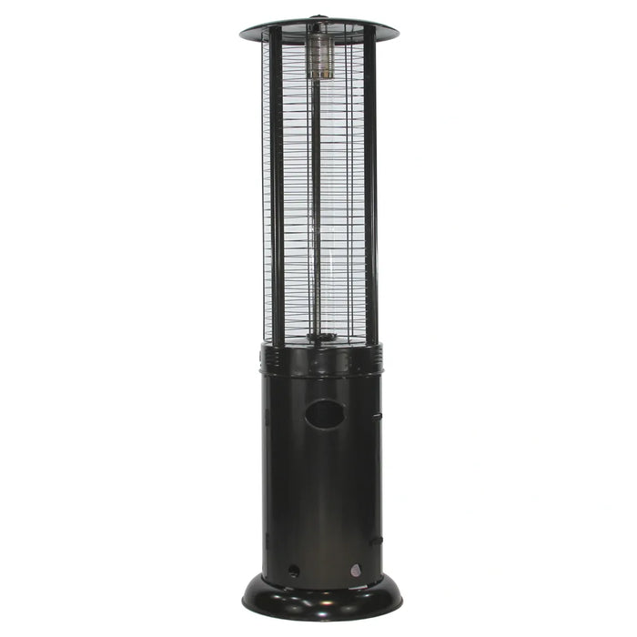 RADtec | 80" Ellipse Flame Propane Patio Heater - Black with Clear Glass (41,000 BTU)