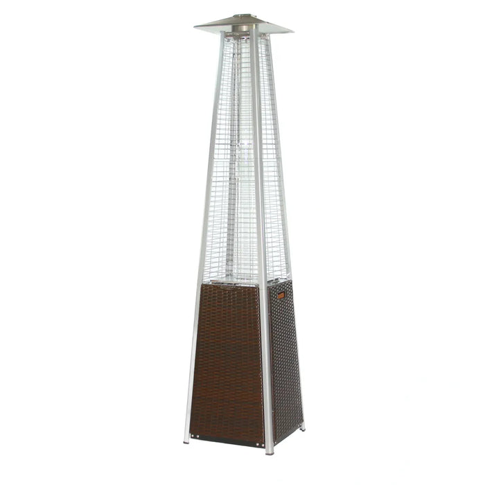 RADtec | 89" Tower Flame Propane Patio Heater - Dark Brown Wicker (41,000 BTU)