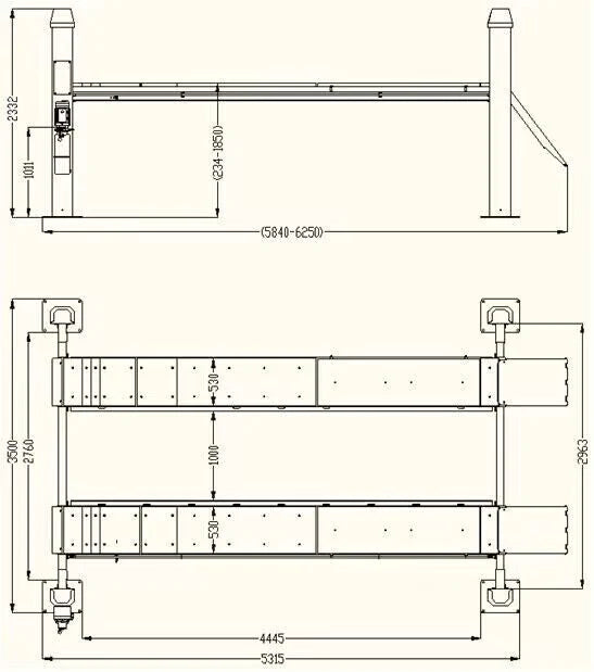 Katool KT-4H150 Heavy Duty 4-Post Alignment Lift 15,000lbs (Rolling Jack Included)