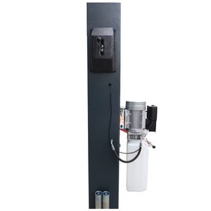 Motor and hydraulic power unit with reservoir mounted on the column