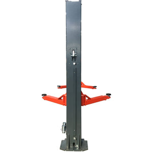 Front view of a single SAE-F12X lift column with arms folded and bolt-down base plate