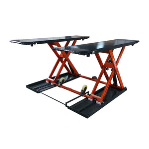 Stratus SAE-MS9000XT raised at a three-quarter angle, showing the open-center twin runways and rolling base