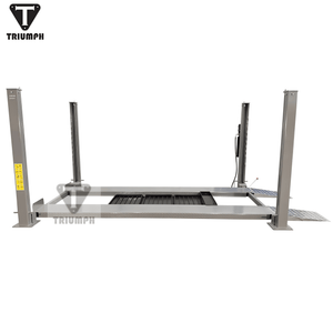 Triumph NSS-8 4-post lift side profile showing column lock channels and 84-inch overall height