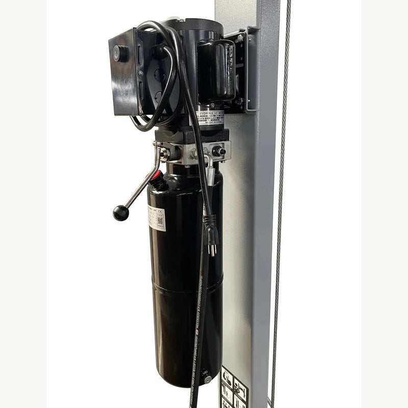 Triumph NSS-8 X1 hydraulic power unit with motor, reservoir, lock-release lever, and CE marking