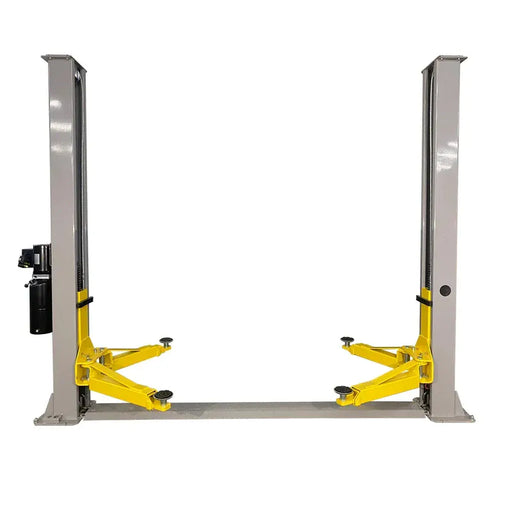 triumph nt9 9000lb two post car lift front view