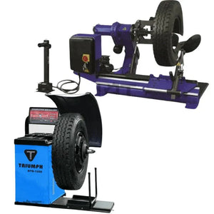Triumph NTC-690 tire changer and NTB-1200 wheel balancer shown together