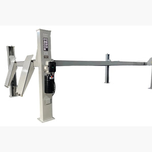 NTR-24 power-control column with hydraulic power unit, motor, and 24,000 lb capacity decal