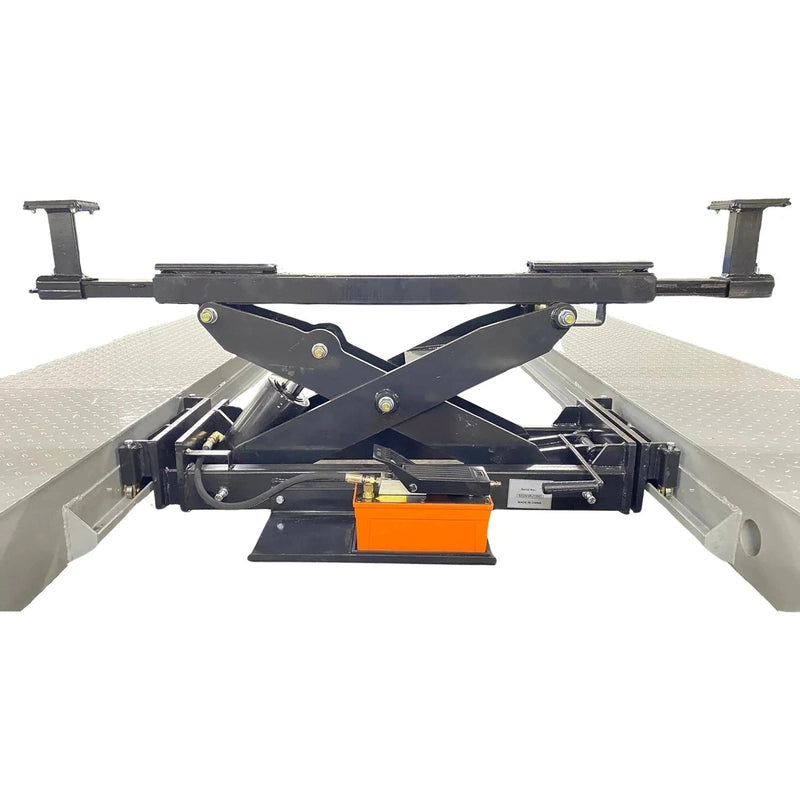 Rolling bridge jack staged across the runways (optional accessory, sold separately)