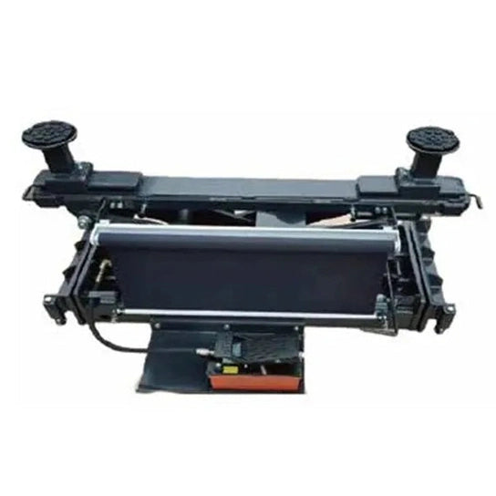 Triumph RJ-15 rolling bridge jack standalone shot with rubber lifting pads and foot-pedal pump