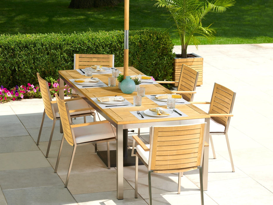 NewAge | Monterey 4 Seater Dining Set with 72 in. Table and Umbrella