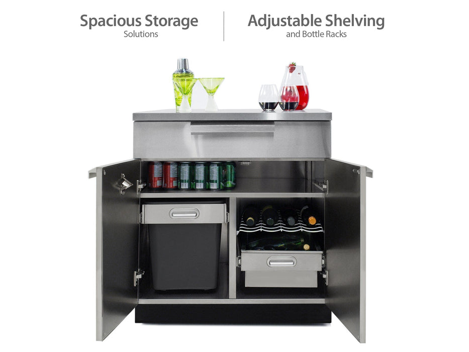 NewAge | Outdoor Kitchen Stainless Steel 3 Piece Cabinet Set with 3-Drawer, 2-Door Drawer and Kamado Cabinet