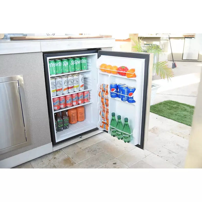KoKomo Grills | Built-In Outdoor Kitchen Refrigerator with Temp Control Soda Rack and Lights