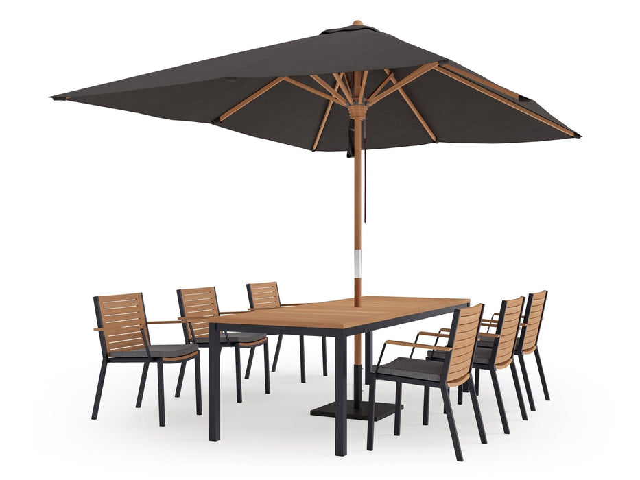 NewAge | Monterey 6 Seater Dining Set with 96 in. Table with Umbrella