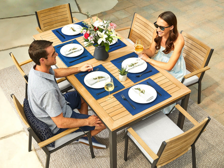 NewAge | Monterey 6 Seater Dining Set with 96 in. Table with Umbrella